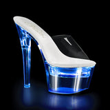 7" (17.8cm) Heel, 2 3/4" (7cm) Platform LED illuminated slide Pleaser Shoes - Boutique Séduction