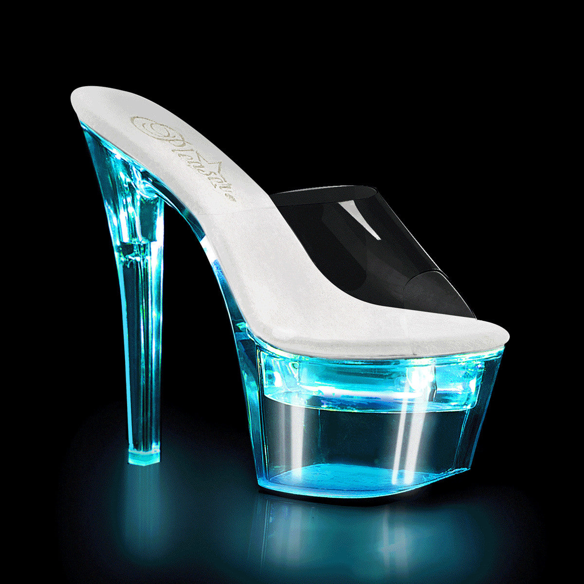 7" (17.8cm) Heel, 2 3/4" (7cm) Platform LED illuminated slide Pleaser Shoes - Boutique Séduction