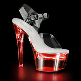 7" (17.8cm) Heel, 2 3/4" (7cm) Platform LED illuminated sandal with ankle strap Pleaser Shoes - Boutique Séduction