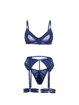 Doreen Satin & Lace 3-Piece Lingerie Set