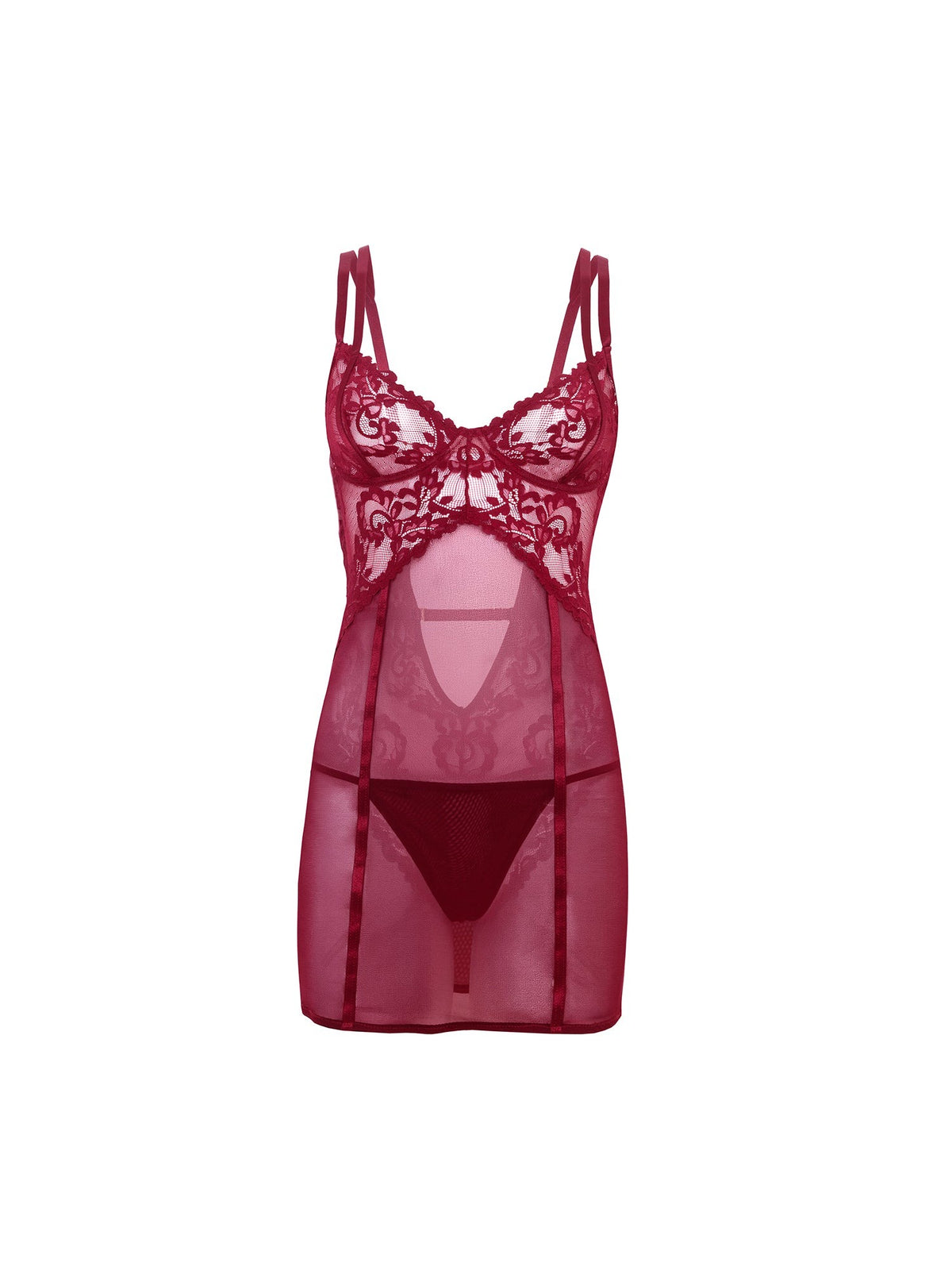 Marisol Sheer Lace Babydoll Set