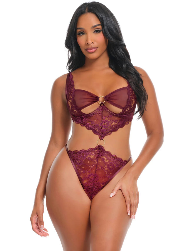 Antonella Crotchless Lace Teddy