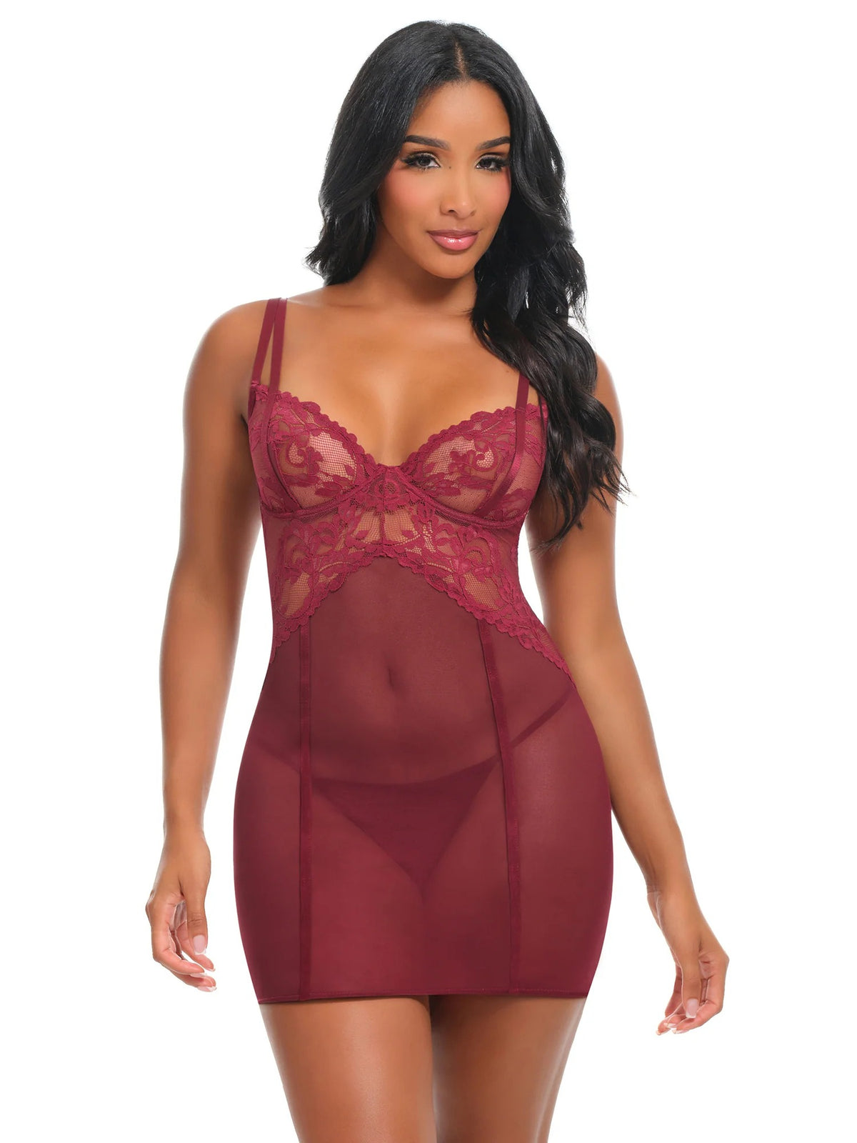 Marisol Sheer Lace Babydoll Set