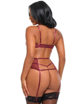 Eloise Floral Embroidered 3-Piece Bra Set