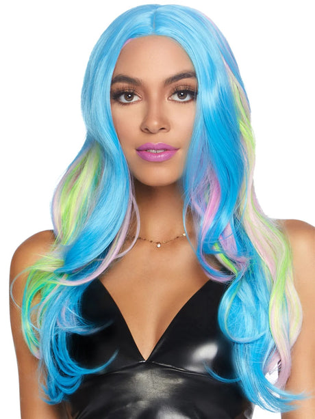 Mystic Hue Multicolour Long Wavy Wig 27"