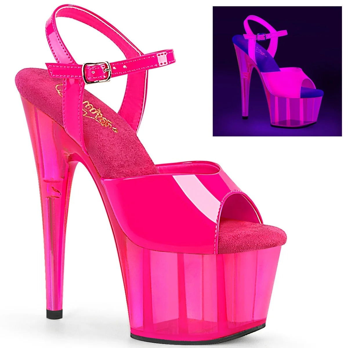 Adore-709UVT Blacklight Reactive Platform Sandals