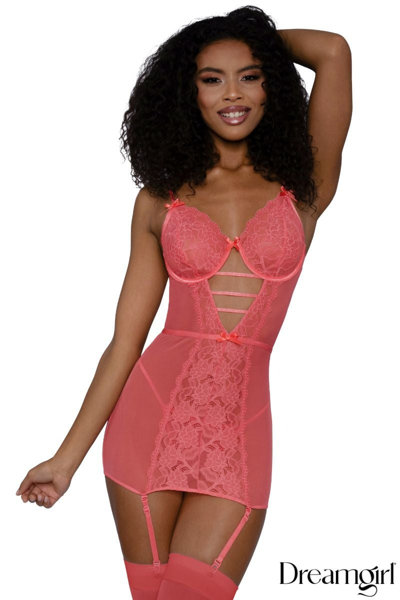 Garter Chemise Set with Thong
