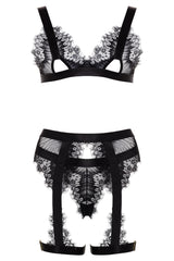 Janet Eyelash Lace 3 Piece Bra Set
