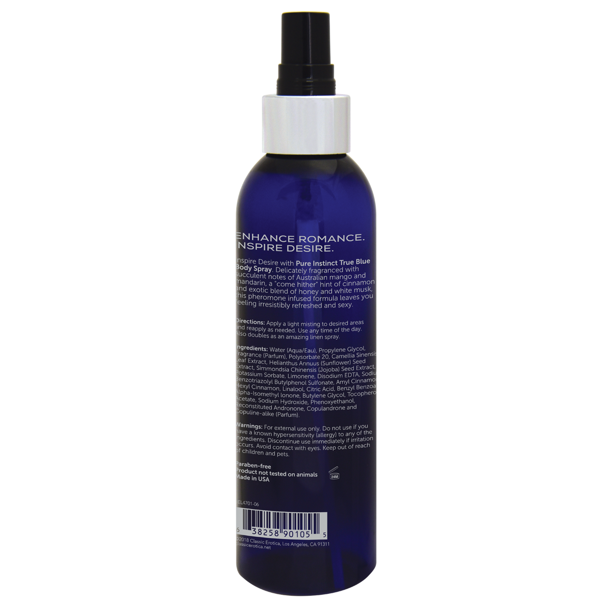 TRUE BLUE Pheromone Infused Body Spray - PURE INSTINCT Pure Instinct - Boutique Séduction