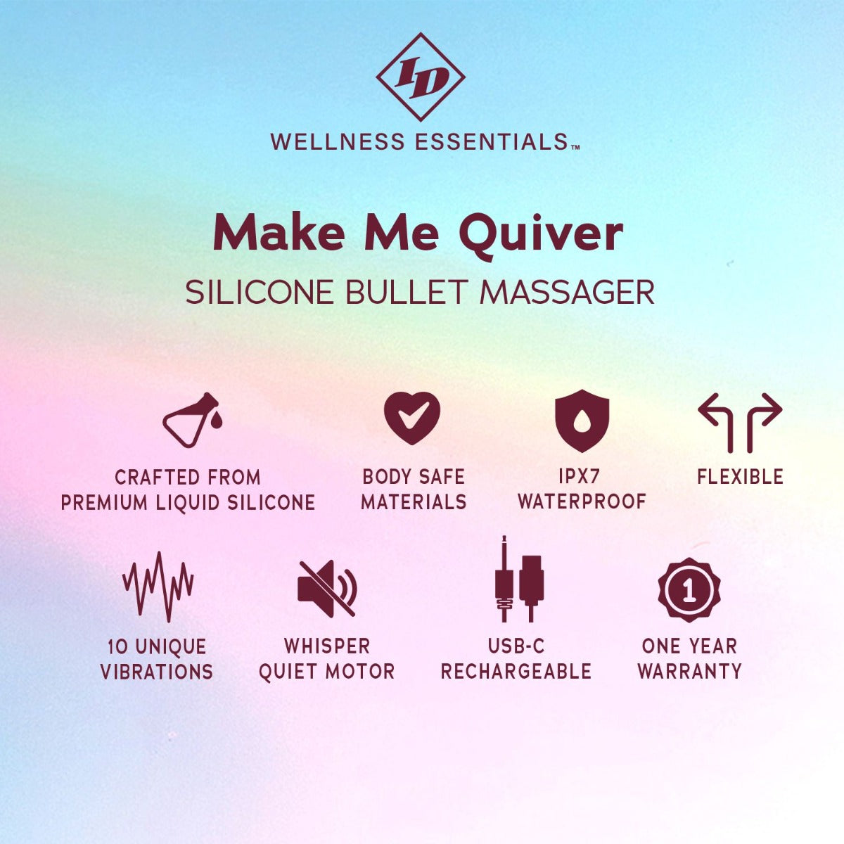 MAKE ME QUIVER Silicone Bullet Massager - ID TOYS Wellness Essentials - Boutique Séduction