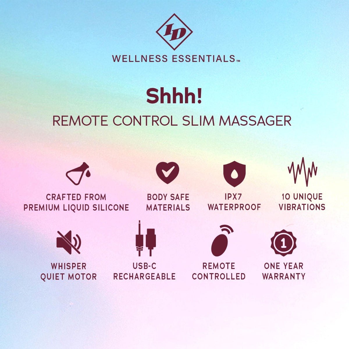 SHHH! Remote Control Slim Massager - ID TOYS Wellness Essentials - Boutique Séduction