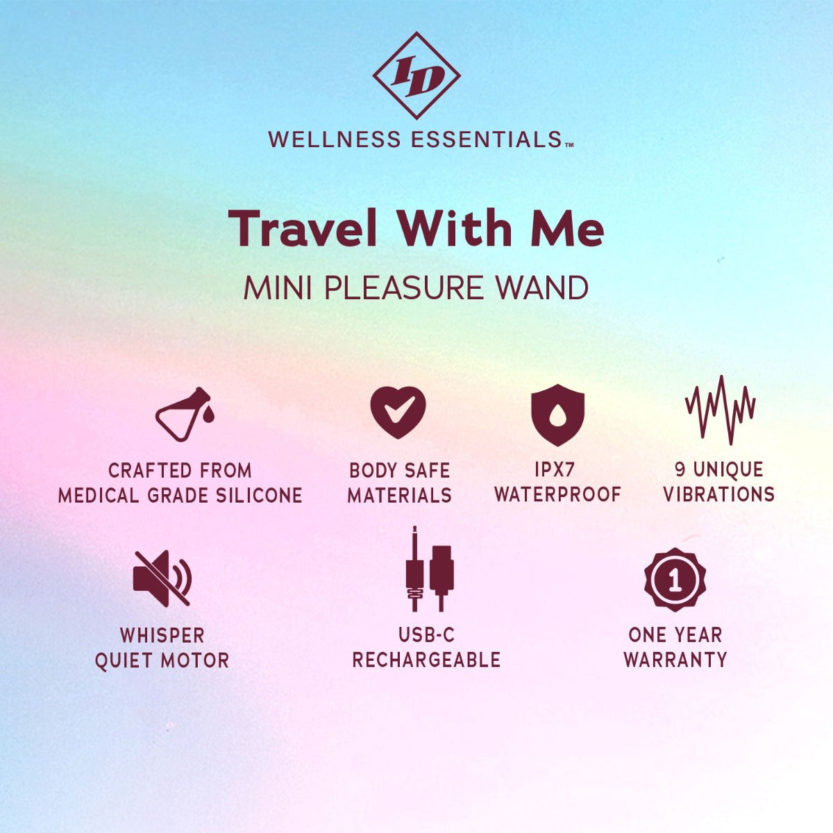 TRAVEL WITH ME Mini Pleasure Wand - ID TOYS Wellness Essentials - Boutique Séduction