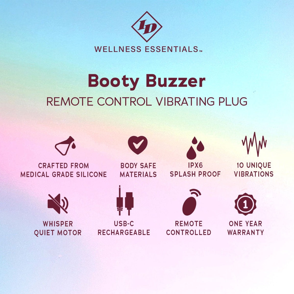 BOOTY BUZZER Remote Control Vibrating Plug - ID TOYS Wellness Essentials - Boutique Séduction