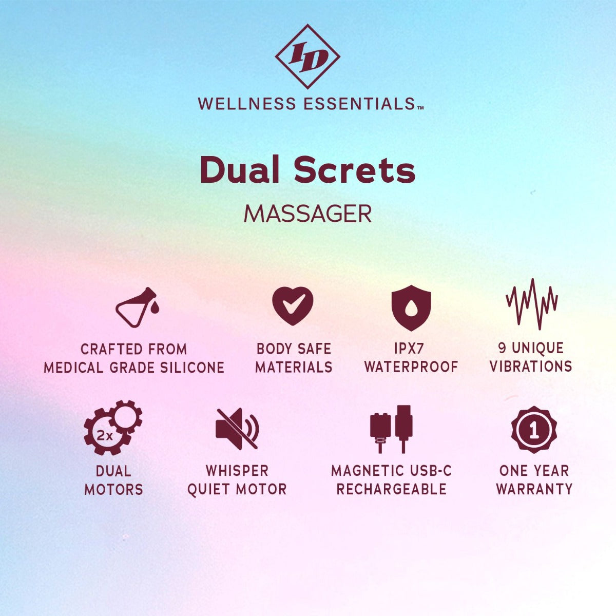 DUAL SECRETS Double Stimulation Vibrator - ID TOYS Wellness Essentials - Boutique Séduction