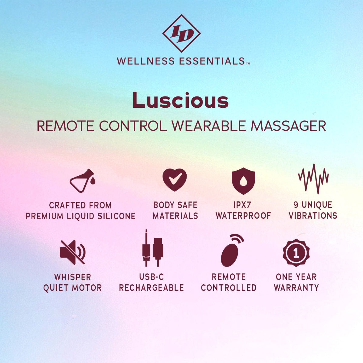 LUSCIOUS Remote Control Wearable Massager - ID TOYS Wellness Essentials - Boutique Séduction