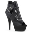 Lace-strap Ankle Boots - 6" Heel - PLEASER - Black Pleaser Shoes - Boutique Séduction