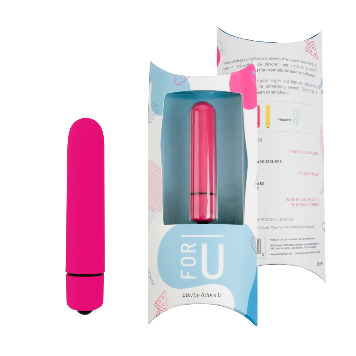 POPSICLE Bullet Clitoral Stimulator - ADORE U FOR U Adore U - For U - Boutique Séduction