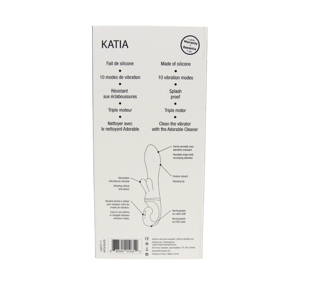 KATIA Double Stimulator Vibrator - ADORE U Adore U - Boutique Séduction