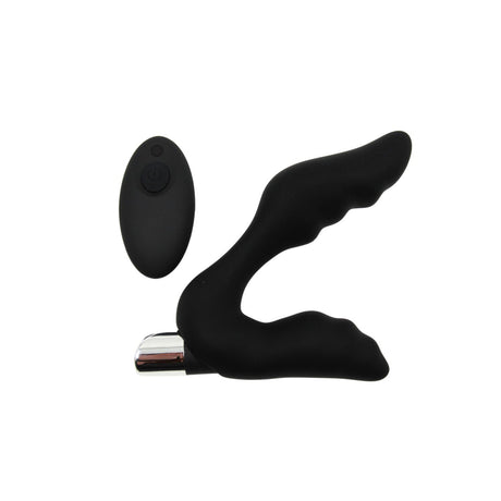 Vibrating Ribbed Texture Prostate Stimulator with Remote