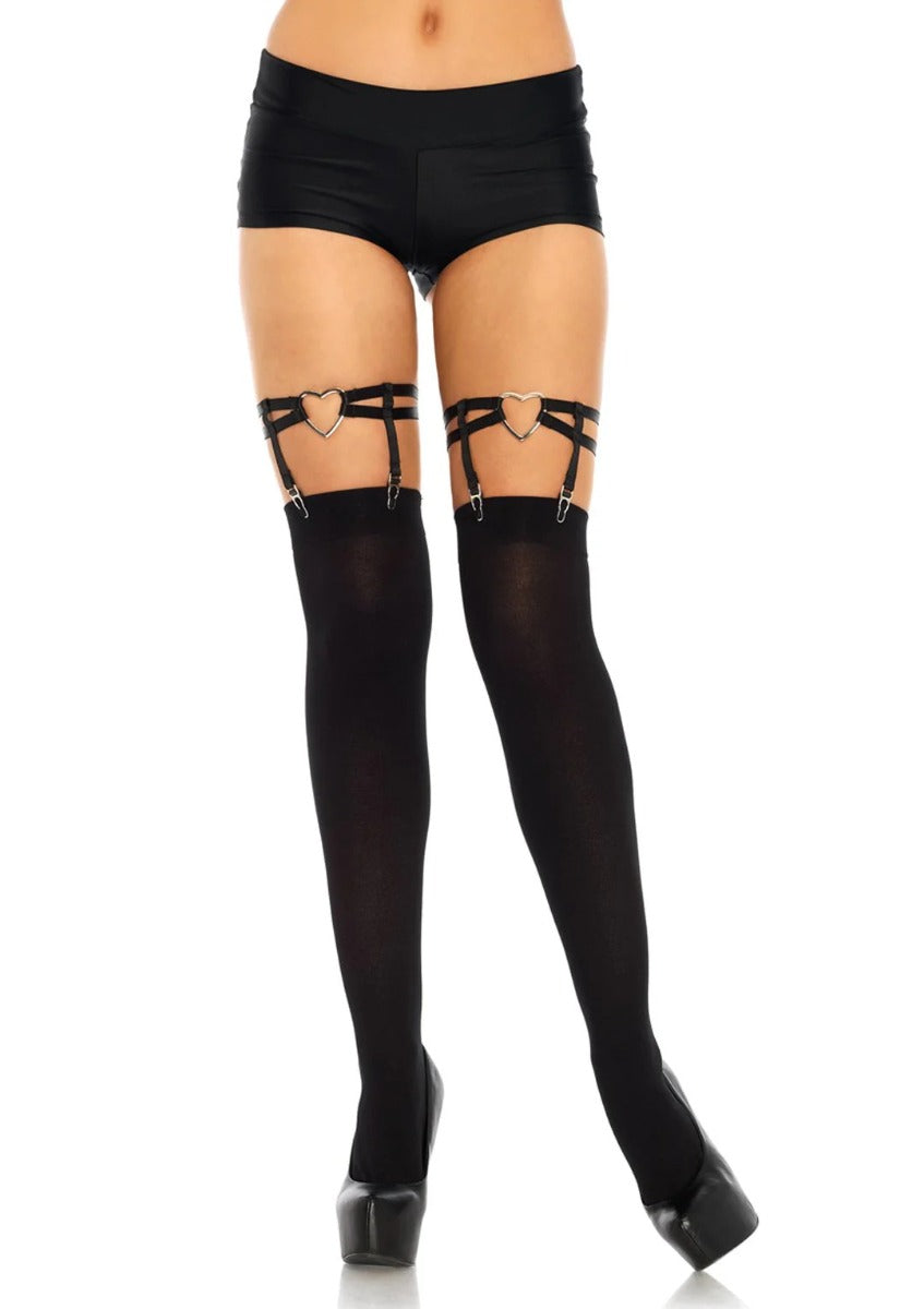 Dual Strap Garter Suspender with Heart - LEG AVENUE Leg Avenue - Boutique Séduction