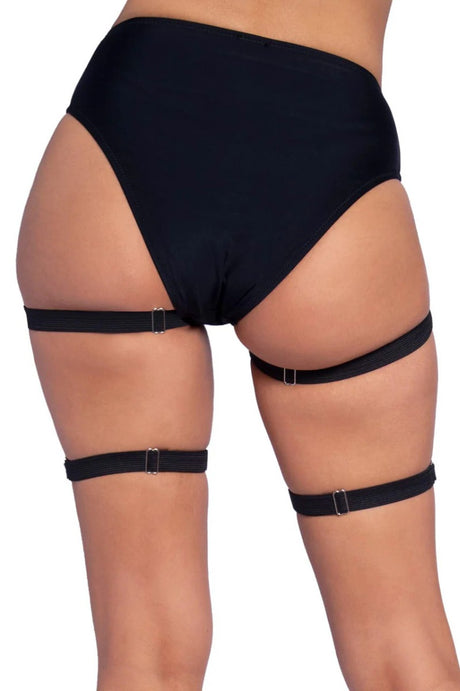 Vinyl Dual Strap Studded Garters - LEG AVENUE Leg Avenue - Boutique Séduction