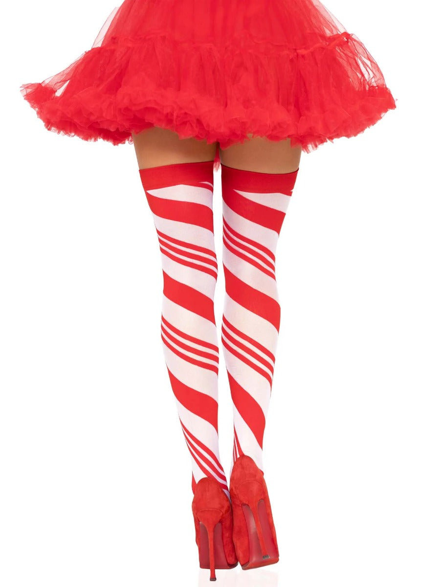 Candy Cane Thigh Highs - LEG AVENUE Leg Avenue - Boutique Séduction