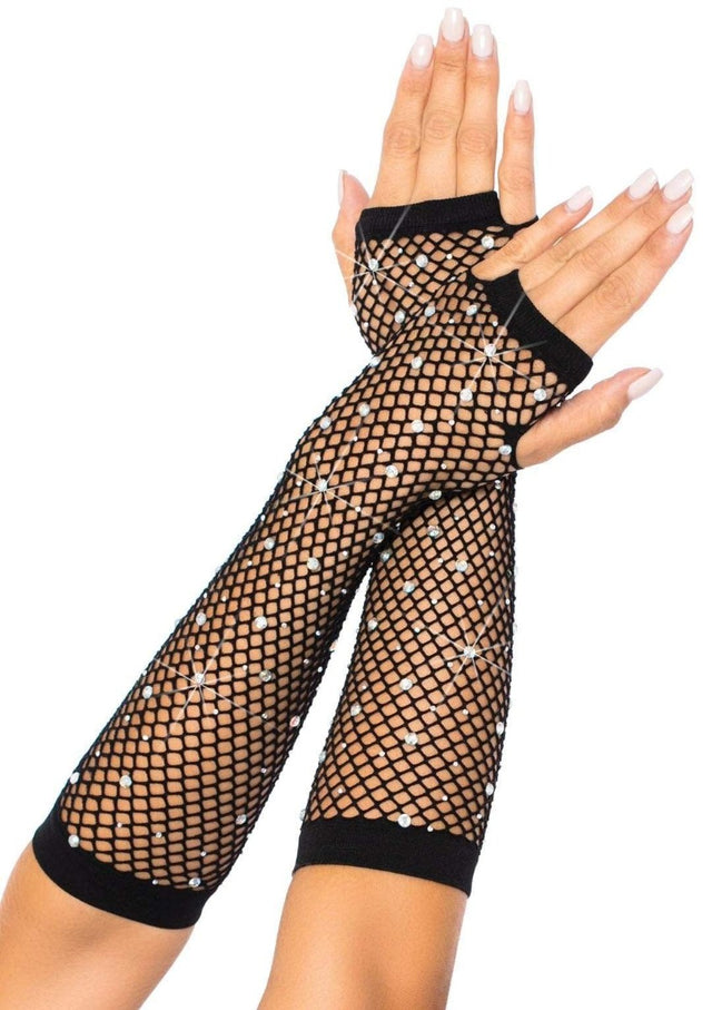 Rhinestone Fishnet Arm Warmers - LEG AVENUE Leg Avenue - Boutique Séduction