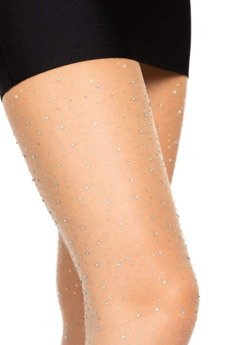 Sheer spandex rhinestone pantiehose Leg Avenue - Boutique Séduction