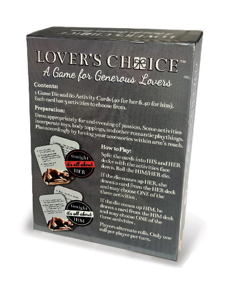 LOVER'S CHOICE Game for Couples - BEHIND CLOSED DOORS Little Genie - Boutique Séduction