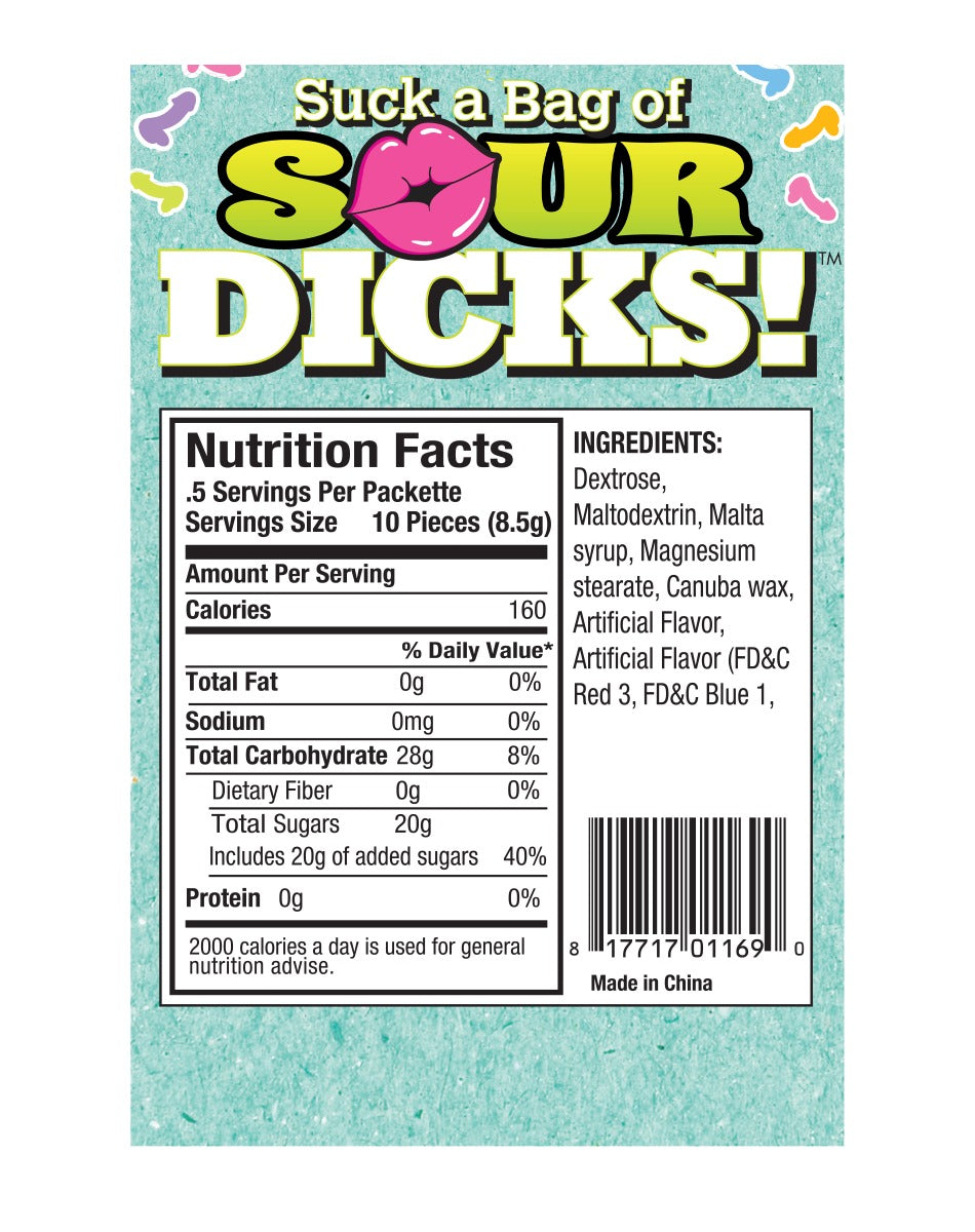 SUCK A BAG OF SOUR DICKS! Candy Bag 25pk - CANDYPRINTS Little Genie - Boutique Séduction