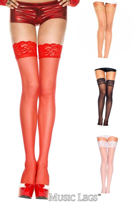 Sheer Thigh High Stocking - MUSIC LEGS Music Legs - Boutique Séduction