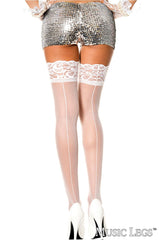 Lace Top Backseam Sheer Thigh Hi - MUSIC LEGS Music Legs - Boutique Séduction