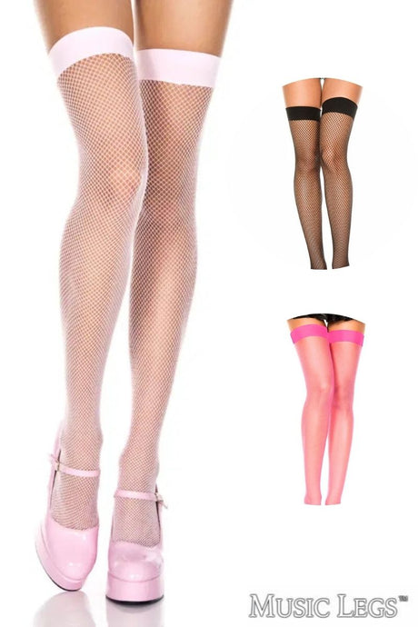 Fishnet Thigh Hi Stocking - MUSIC LEGS Music Legs - Boutique Séduction