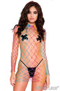 Fishnet Dress Long Sleeve Music Legs - Boutique Séduction