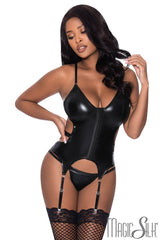 Wet Look Bustier & Thong - EXPOSED Exposed - Boutique Séduction