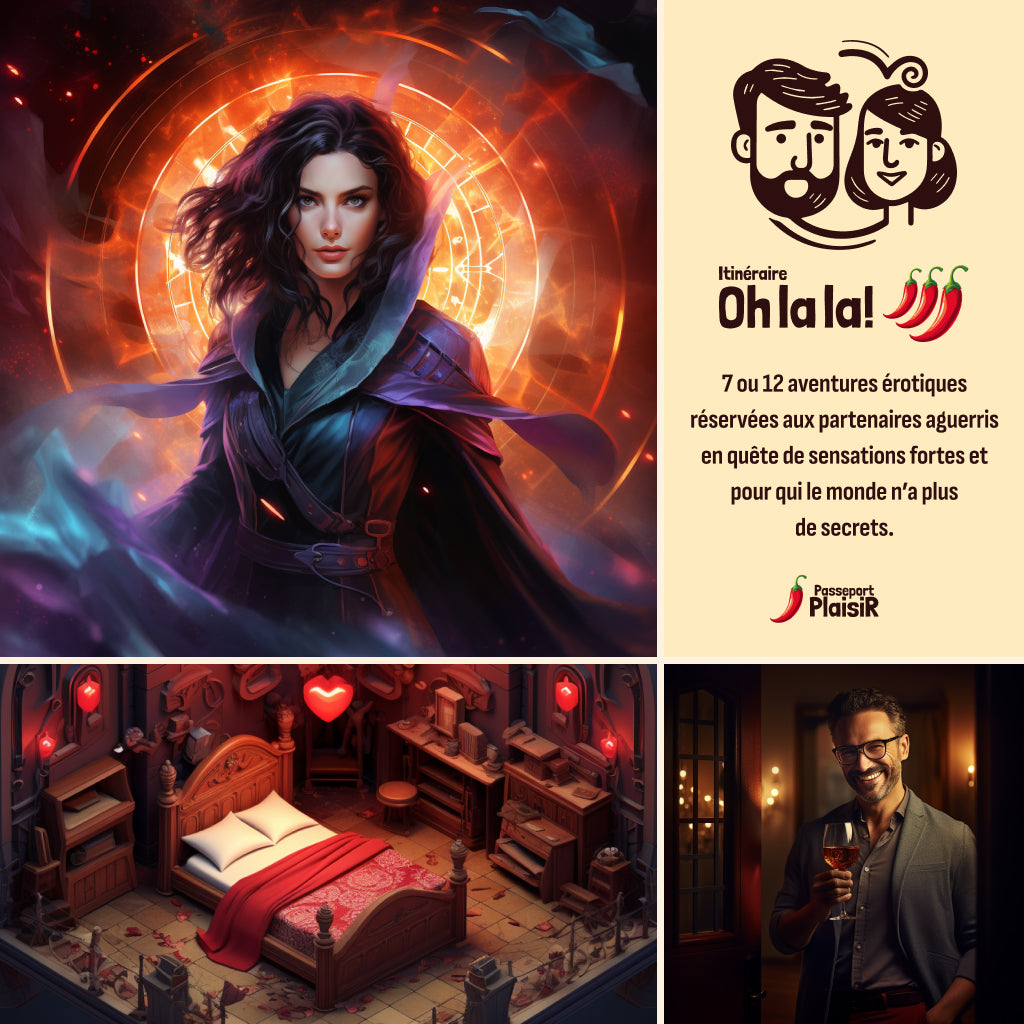 Passeport Plaisir - Itinéraire Oh la la! Passeport Plaisir - Aventures érotiques pour couples - Boutique Séduction