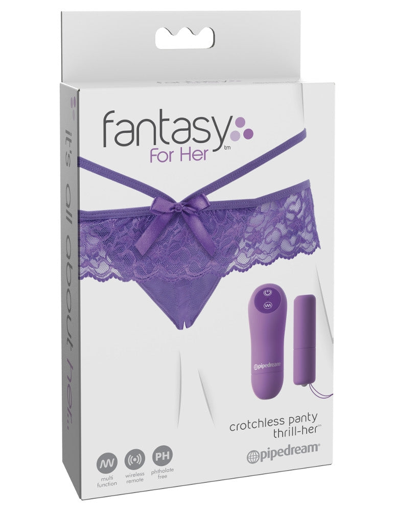 THRILL-HER Crotchless Vibrating Panty - FANTASY FOR HER Fantasy For Her - Boutique Séduction