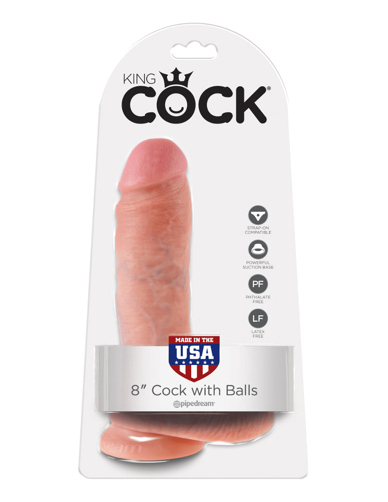 King Cock - 8" Dildo With Testicles King Cock - Boutique Séduction