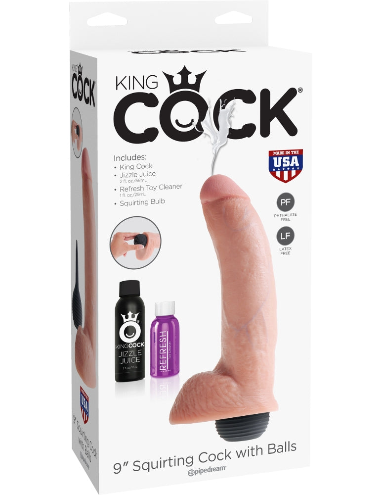 King Cock - 9" Squirting Cock With testicles King Cock - Boutique Séduction