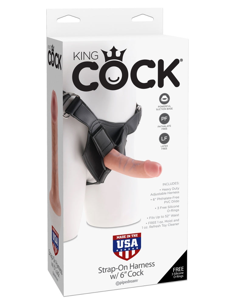 King Cock - Strap-on Harness With 6 Inches Cock King Cock - Boutique Séduction