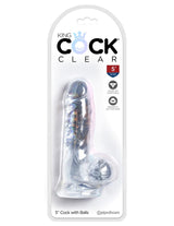 5 inches Dildo ??with Testicles - KING COCK CLEAR King Cock - Boutique Séduction