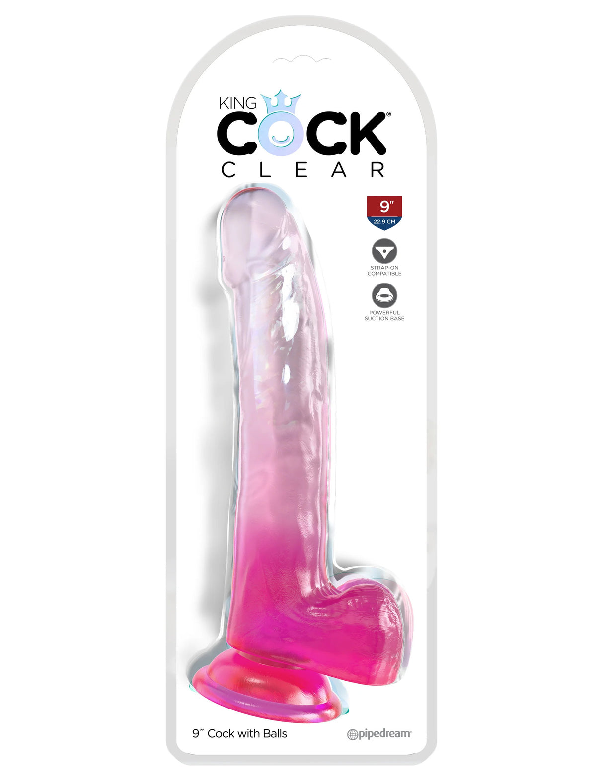 9 inches Cock with Balls - KING COCK CLEAR King Cock - Boutique Séduction