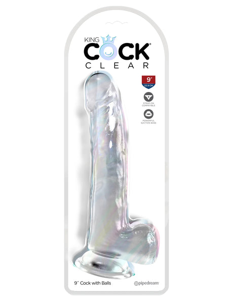 9 inches Cock with Balls - KING COCK CLEAR King Cock - Boutique Séduction