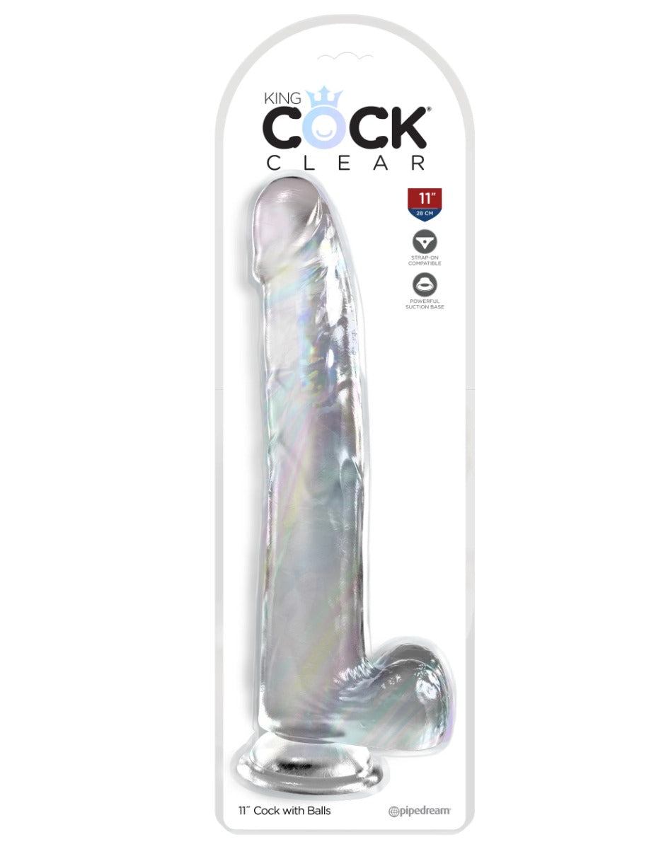 11 inches Cock with Balls - KING COCK CLEAR King Cock - Boutique Séduction