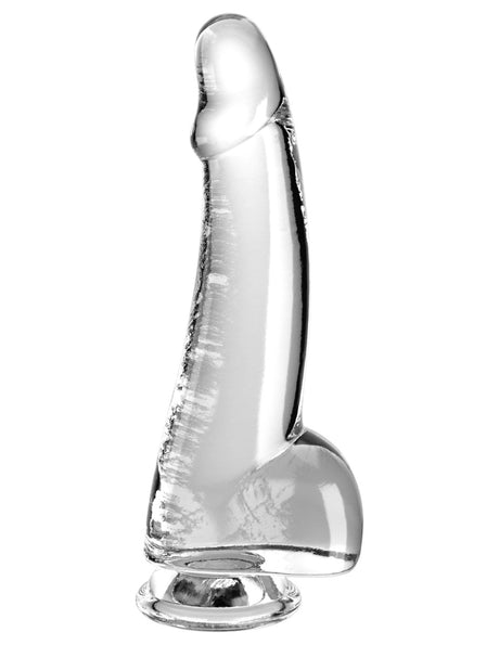 7.5 inches Smooth Cock with Balls - KING COCK CLEAR King Cock - Boutique Séduction