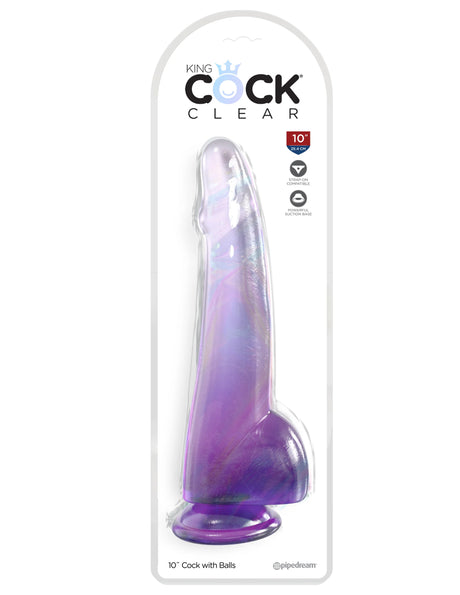 10 inches Cock whit Balls - KING COCK CLEAR King Cock - Boutique Séduction