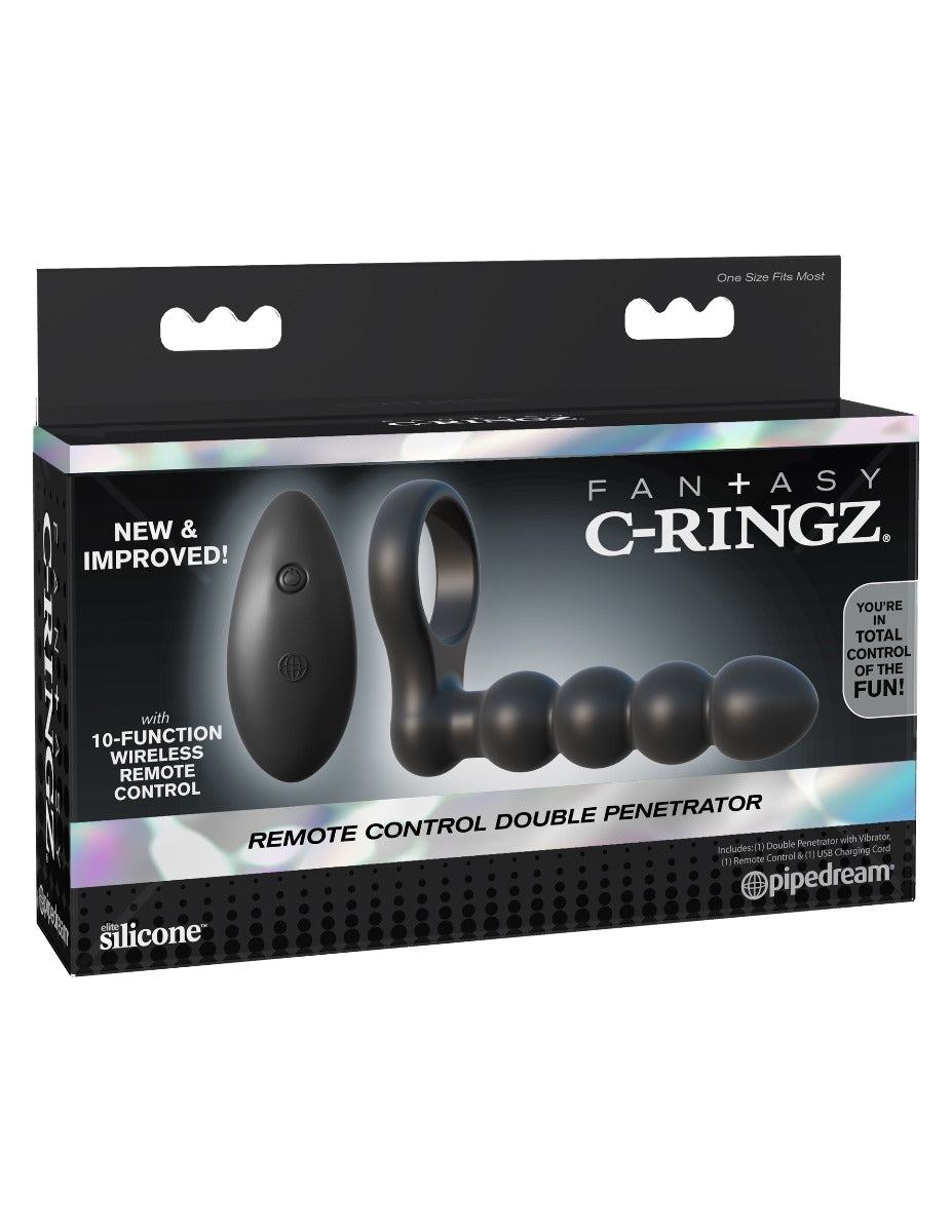 Vibrating remote controlled double penetrator cock ring - Fantasy C-Ringz - Remote Control Double Penetrator FANTASY C-Ringz - Boutique Séduction