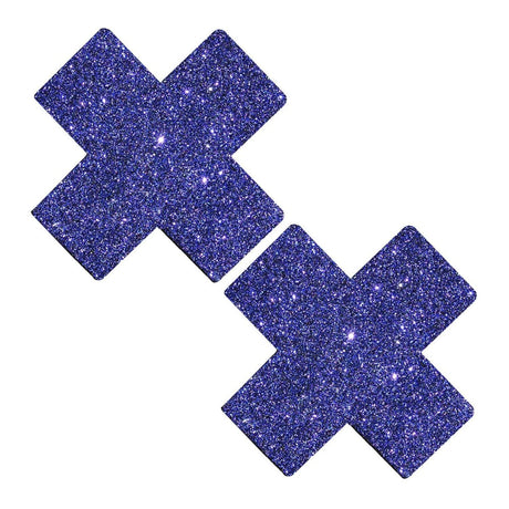 Pasties (2) - Neva Nude - Purple Rain Glitter Cross Neva Nude - Boutique Séduction