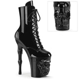 Finger Bone Ankle Boot - 8" Heel - PLEASER - Black Pleaser Shoes - Boutique Séduction