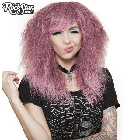 Mid-length layered wavy wig - Rockstar Wigs - Rose fade Rockstar Wigs - Boutique Séduction